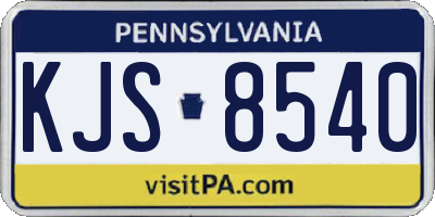 PA license plate KJS8540