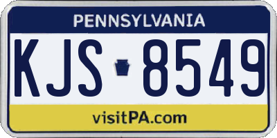 PA license plate KJS8549