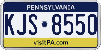 PA license plate KJS8550