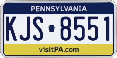 PA license plate KJS8551