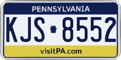PA license plate KJS8552
