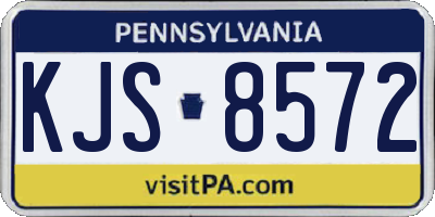 PA license plate KJS8572