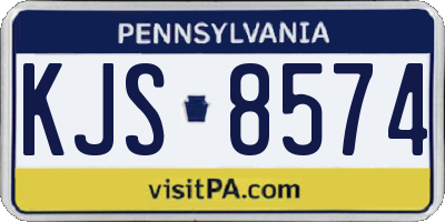 PA license plate KJS8574