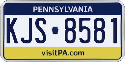 PA license plate KJS8581