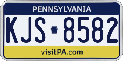 PA license plate KJS8582