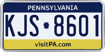 PA license plate KJS8601