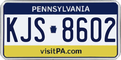 PA license plate KJS8602