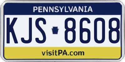 PA license plate KJS8608