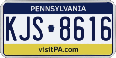 PA license plate KJS8616