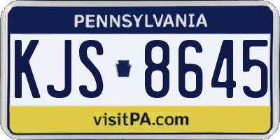 PA license plate KJS8645