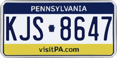 PA license plate KJS8647