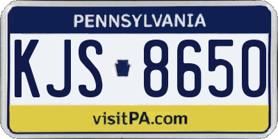 PA license plate KJS8650