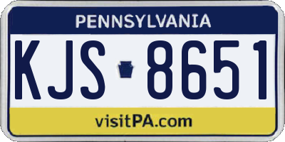 PA license plate KJS8651