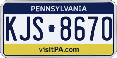 PA license plate KJS8670