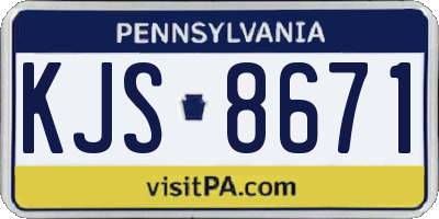 PA license plate KJS8671