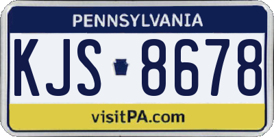 PA license plate KJS8678