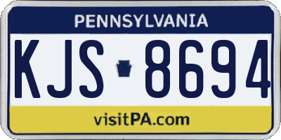 PA license plate KJS8694
