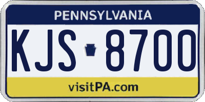 PA license plate KJS8700