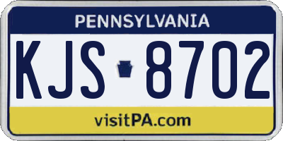 PA license plate KJS8702