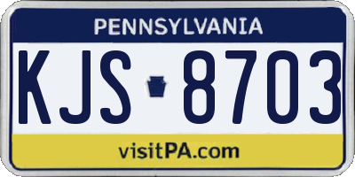 PA license plate KJS8703