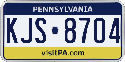 PA license plate KJS8704