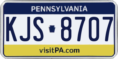 PA license plate KJS8707