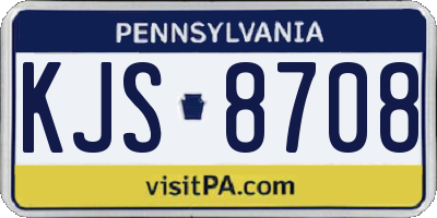 PA license plate KJS8708