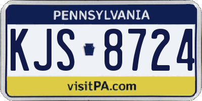 PA license plate KJS8724