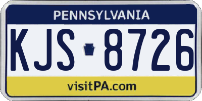 PA license plate KJS8726