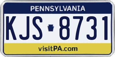 PA license plate KJS8731