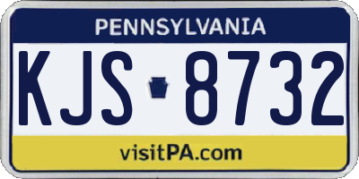 PA license plate KJS8732