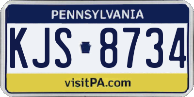 PA license plate KJS8734
