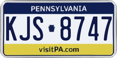 PA license plate KJS8747