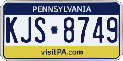 PA license plate KJS8749