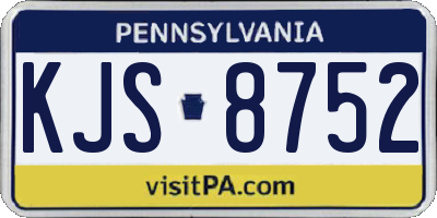 PA license plate KJS8752