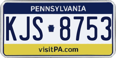 PA license plate KJS8753