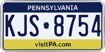PA license plate KJS8754