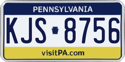 PA license plate KJS8756