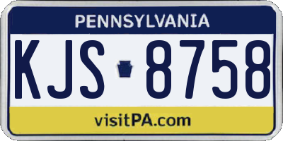 PA license plate KJS8758