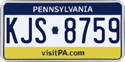 PA license plate KJS8759