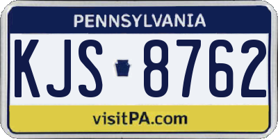 PA license plate KJS8762