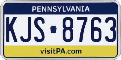 PA license plate KJS8763