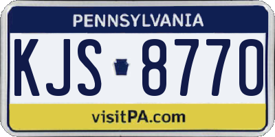 PA license plate KJS8770