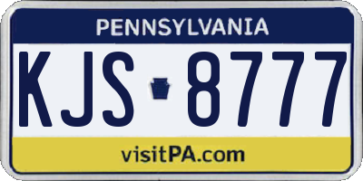 PA license plate KJS8777