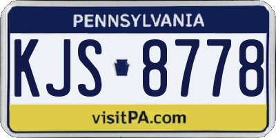 PA license plate KJS8778