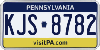 PA license plate KJS8782