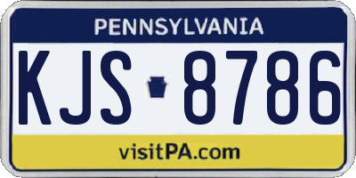 PA license plate KJS8786