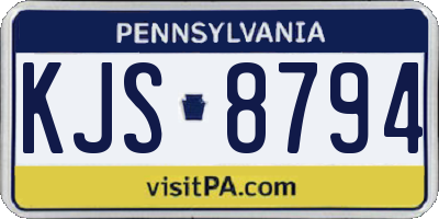 PA license plate KJS8794