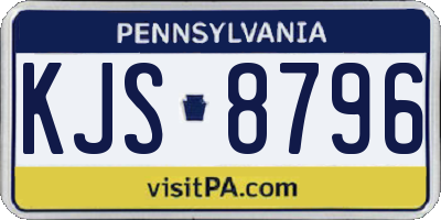 PA license plate KJS8796
