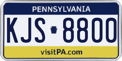 PA license plate KJS8800